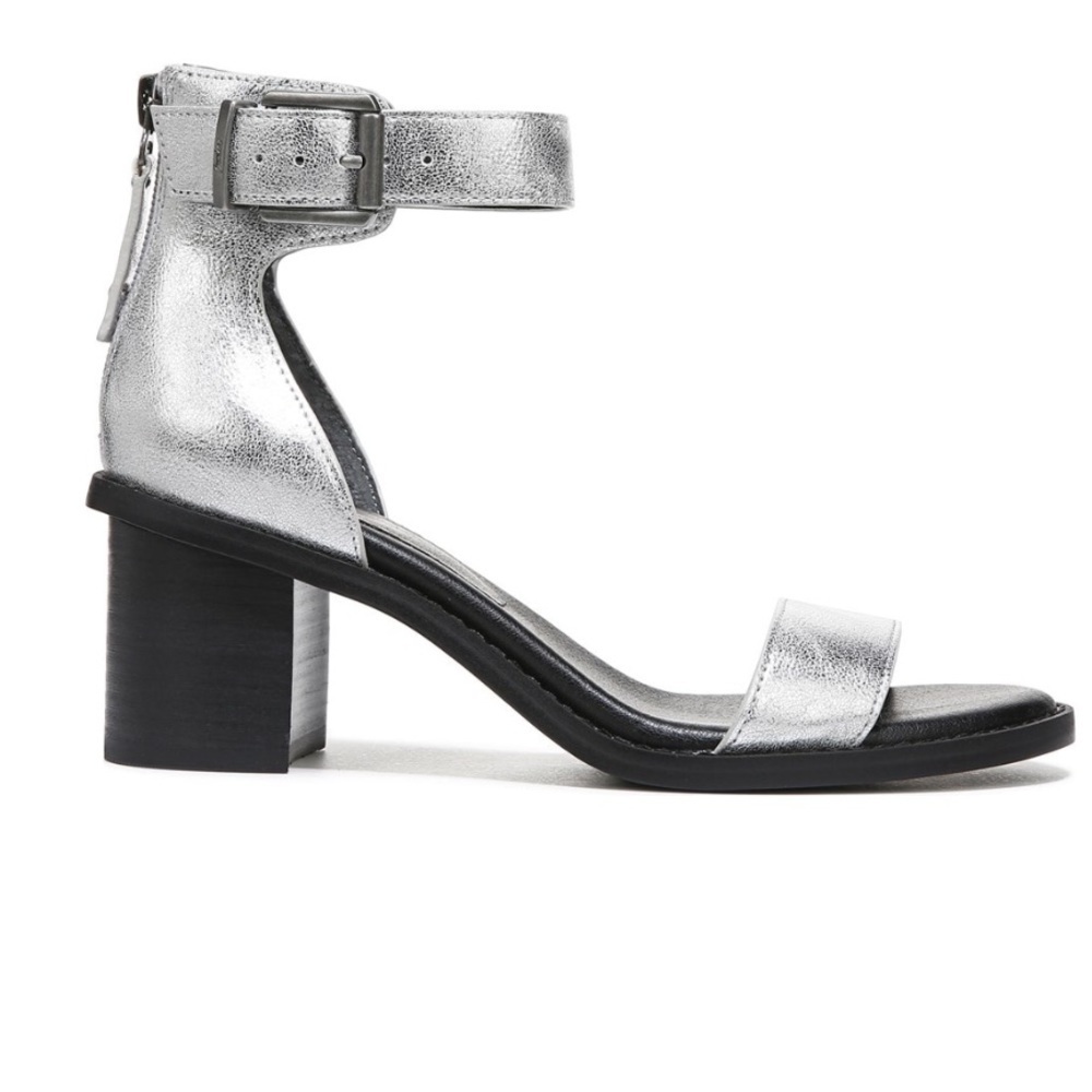✅Womens Zodiac Ilsa Block Heel Sandal in Metallic Silver - Picture 2 of 7